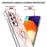 Custodia porta anello in TPU con motivo floreale in marmo, For Samsung Galaxy A13 4G, For Samsung Galaxy A23 5G / 4G, For Samsung Galaxy A33 5G, For Samsung Galaxy A53 5G, For Samsung Galaxy A73 5G, For Samsung Galaxy Note20