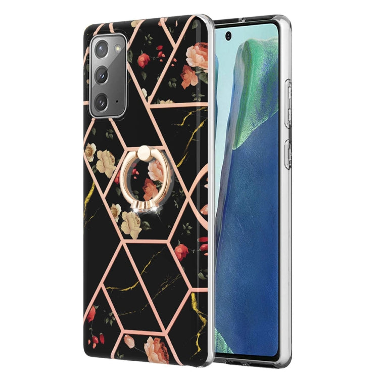 Custodia porta anello in TPU con motivo floreale in marmo, For Samsung Galaxy A13 4G, For Samsung Galaxy A23 5G / 4G, For Samsung Galaxy A33 5G, For Samsung Galaxy A53 5G, For Samsung Galaxy A73 5G, For Samsung Galaxy Note20