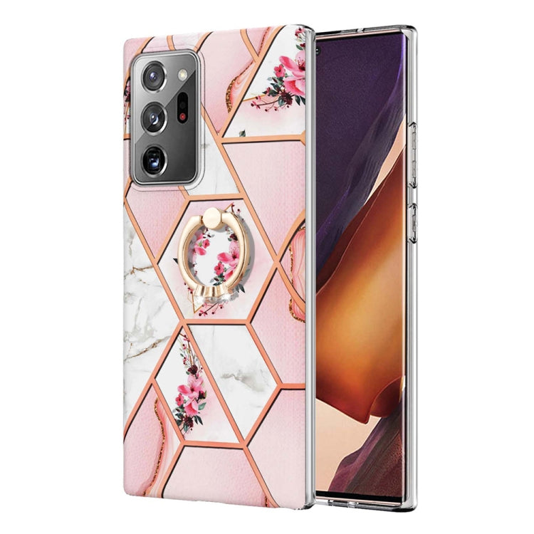Custodia porta anello in TPU con motivo floreale in marmo, For Samsung Galaxy Note20 Ultra, For Samsung Galaxy S22 5G, For Samsung Galaxy S22+ 5G, For Samsung Galaxy S22 Ultra 5G