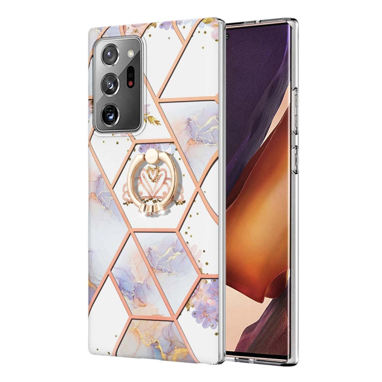 Custodia porta anello in TPU con motivo floreale in marmo, For Samsung Galaxy Note20 Ultra, For Samsung Galaxy S22 5G, For Samsung Galaxy S22+ 5G, For Samsung Galaxy S22 Ultra 5G