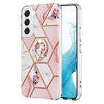 Custodia porta anello in TPU con motivo floreale in marmo, For Samsung Galaxy Note20 Ultra, For Samsung Galaxy S22 5G, For Samsung Galaxy S22+ 5G, For Samsung Galaxy S22 Ultra 5G
