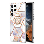 Custodia porta anello in TPU con motivo floreale in marmo, For Samsung Galaxy Note20 Ultra, For Samsung Galaxy S22 5G, For Samsung Galaxy S22+ 5G, For Samsung Galaxy S22 Ultra 5G