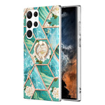 Custodia porta anello in TPU con motivo floreale in marmo, For Samsung Galaxy Note20 Ultra, For Samsung Galaxy S22 5G, For Samsung Galaxy S22+ 5G, For Samsung Galaxy S22 Ultra 5G