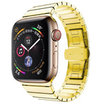 Cinturino per orologio con fibbia a farfalla in acciaio con una perlina per la serie Apple Watch, For Apple Watch Series 8&7 41mm, For Apple Watch Ultra 49mm / Series 8&7 45mm, 7 41mm / 6&SE&5&4 40mm / 3&2&1 38mm, 7 45mm / 6&SE&5&4 44mm / 3&2&1 42mm