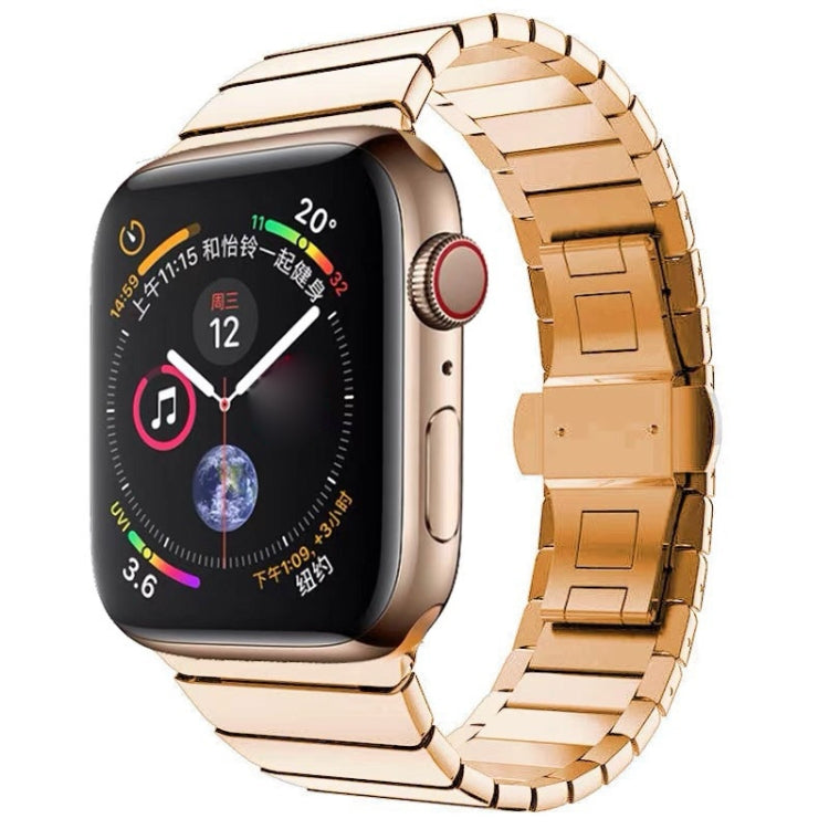 Cinturino per orologio con fibbia a farfalla in acciaio con una perlina per la serie Apple Watch, For Apple Watch Series 8&7 41mm, For Apple Watch Ultra 49mm / Series 8&7 45mm, 7 41mm / 6&SE&5&4 40mm / 3&2&1 38mm, 7 45mm / 6&SE&5&4 44mm / 3&2&1 42mm