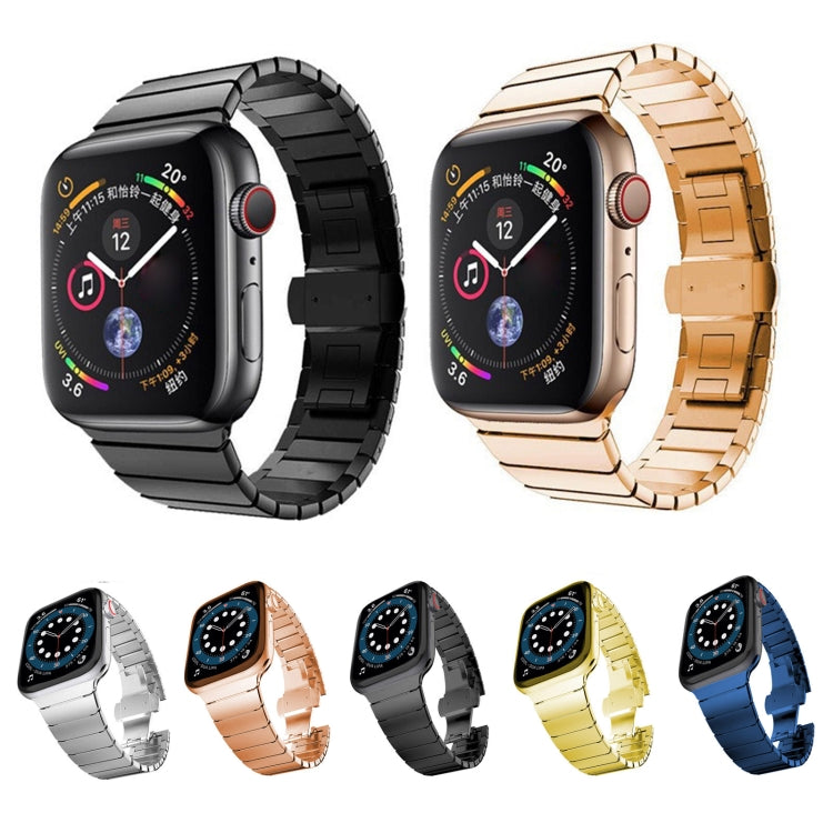 Cinturino per orologio con fibbia a farfalla in acciaio con una perlina per la serie Apple Watch, For Apple Watch Series 8&7 41mm, For Apple Watch Ultra 49mm / Series 8&7 45mm, 7 41mm / 6&SE&5&4 40mm / 3&2&1 38mm, 7 45mm / 6&SE&5&4 44mm / 3&2&1 42mm