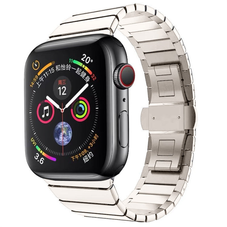 Cinturino per orologio con fibbia a farfalla in acciaio con una perlina per la serie Apple Watch, For Apple Watch Series 8&7 41mm, For Apple Watch Ultra 49mm / Series 8&7 45mm, 7 41mm / 6&SE&5&4 40mm / 3&2&1 38mm, 7 45mm / 6&SE&5&4 44mm / 3&2&1 42mm