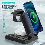 Caricabatterie wireless 15W 6 in 1 con supporto multifunzione