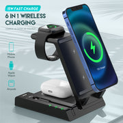 D2 15W Max 6 in 1 Supporto per caricabatterie wireless veloce multifunzione