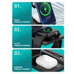 Caricabatterie wireless 15W 6 in 1 con supporto multifunzione