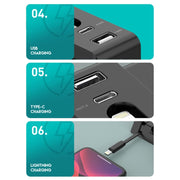D2 15W Max 6 in 1 Supporto per caricabatterie wireless veloce multifunzione