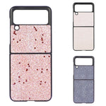 Custodia per telefono in pelle PU glitterata, For Samsung Galaxy Z Flip3 5G