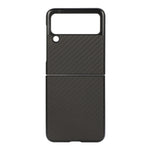 Custodia per telefono in pelle PU con trama in fibra di carbonio, For Samsung Galaxy Z Flip3 5G