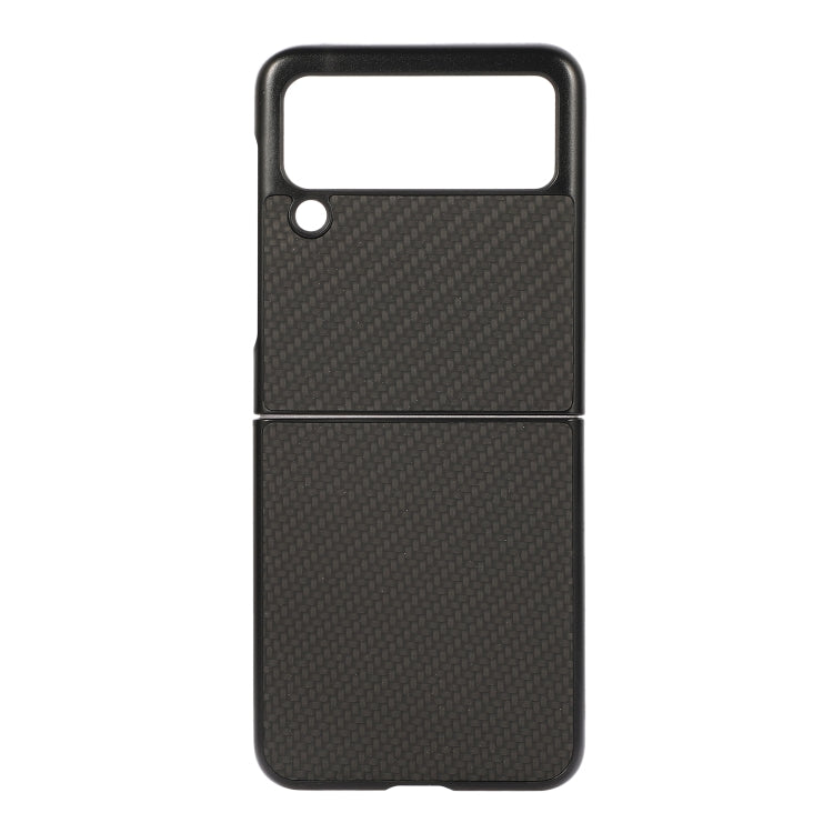 Custodia per telefono in pelle PU con trama in fibra di carbonio, For Samsung Galaxy Z Flip3 5G