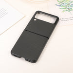 Custodia per telefono in pelle PU con trama in fibra di carbonio, For Samsung Galaxy Z Flip3 5G