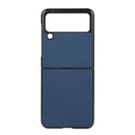 Custodia per telefono in pelle PU con trama in fibra di carbonio, For Samsung Galaxy Z Flip3 5G