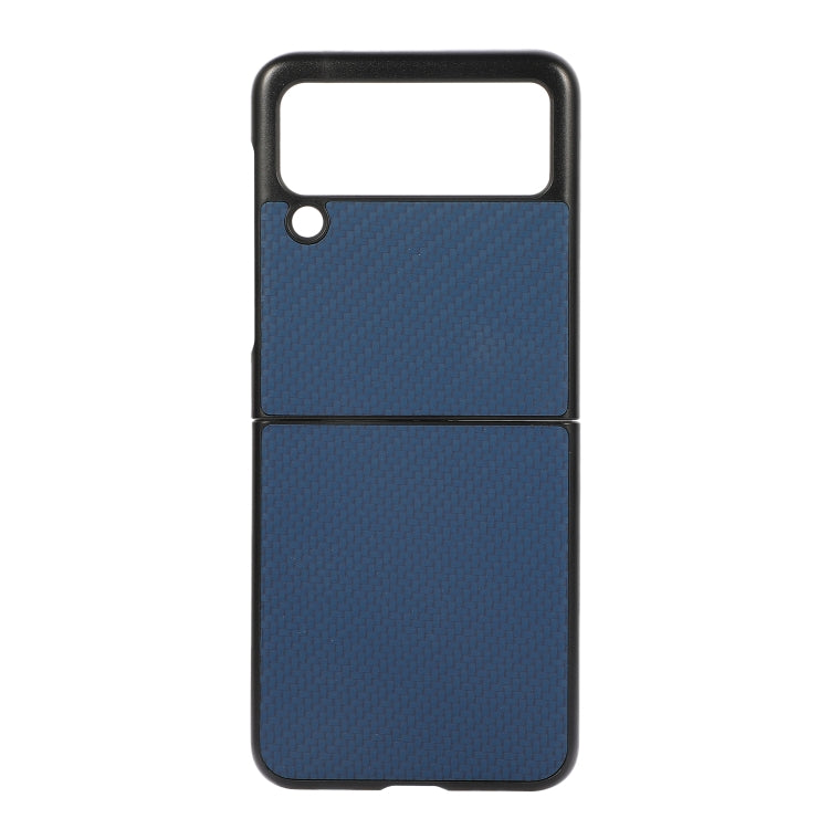 Custodia per telefono in pelle PU con trama in fibra di carbonio, For Samsung Galaxy Z Flip3 5G