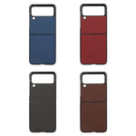 Custodia per telefono in pelle PU con trama in fibra di carbonio, For Samsung Galaxy Z Flip3 5G