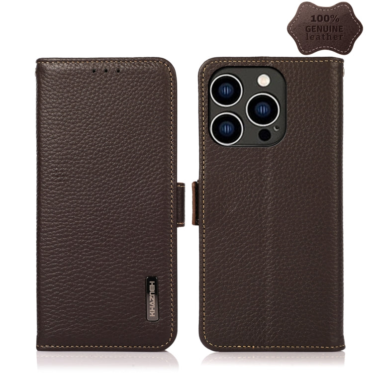 Custodia portafoglio in pelle con RFID per iPhone 14 Pro Max