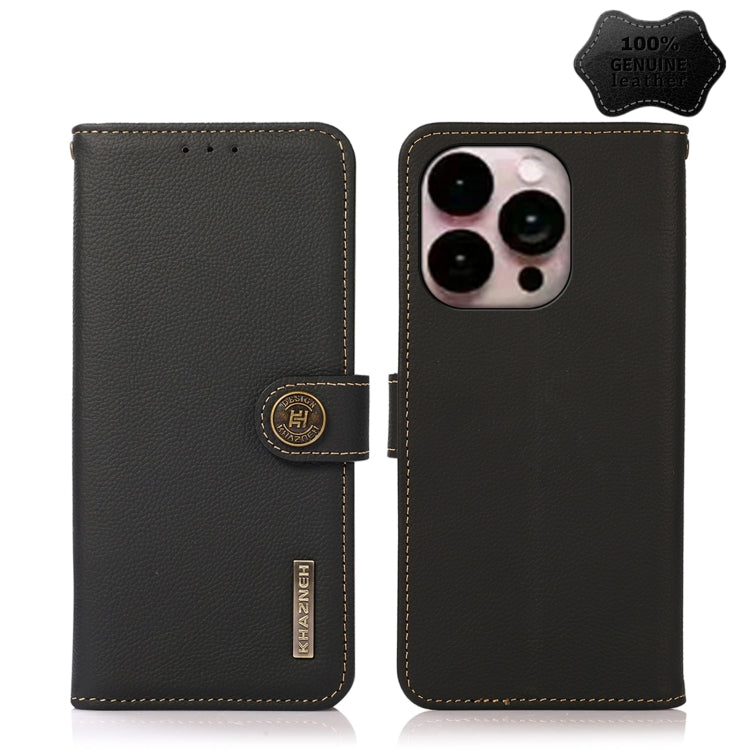 Custodia portafoglio in pelle con RFID per iPhone 14 Pro