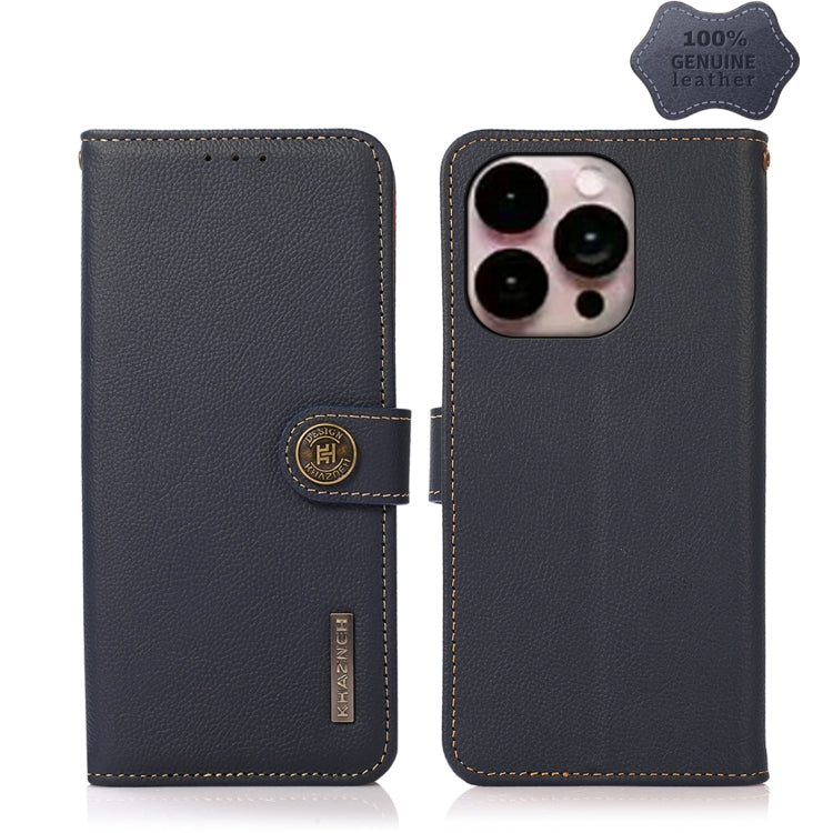 Custodia portafoglio in pelle con RFID per iPhone 14 Pro
