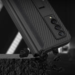Custodia a libro per telefono in pelle tinta unita con cerniera magnetica GKK con astuccio portapenne, For Samsung Galaxy Z Fold3 5G