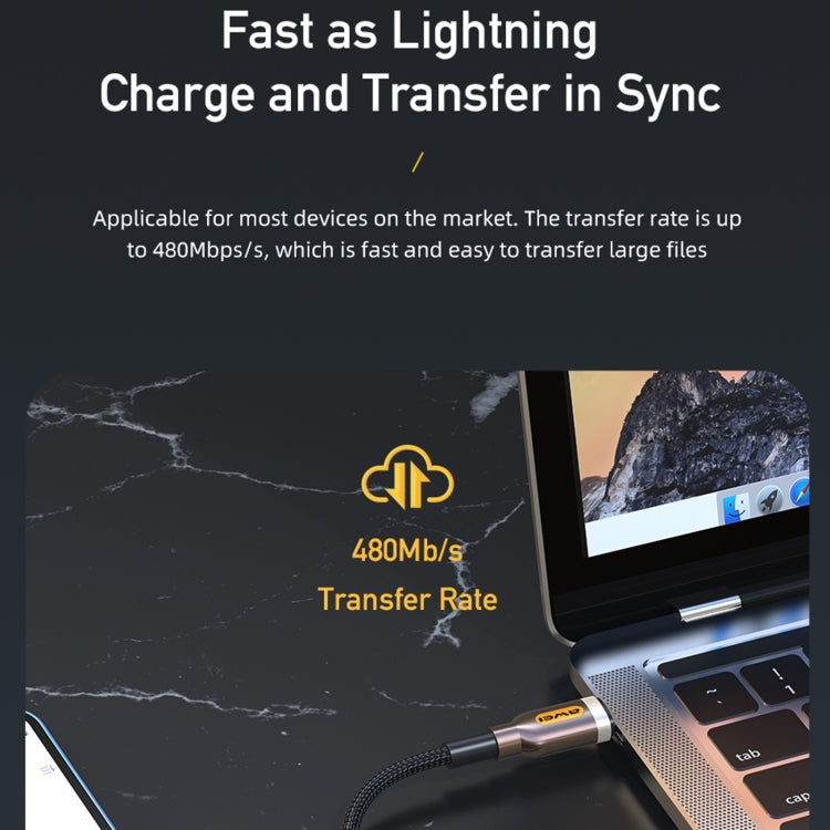 awei CL-125L Type-C / USB-C a 8 pin Cavo dati di ricarica rapida, lunghezza: 1 m