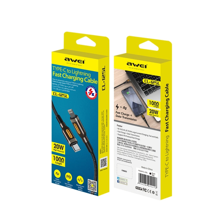 awei CL-125L Type-C / USB-C a 8 pin Cavo dati di ricarica rapida, lunghezza: 1 m