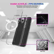 Custodia per telefono Magsafe in acrilico trasparente per PC + TPU, For iPhone 14, For iPhone 14 Pro, For iPhone 14 Plus, For iPhone 14 Pro Max