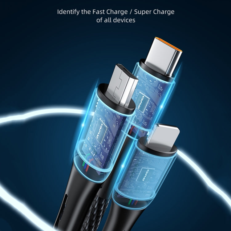 awei CL-972 Type-C / USB-C + 8 pin + Micro USB 3 in 1 cavo dati di ricarica rapida, lunghezza: 1,2 m