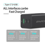 awei PD9 65W GaN Caricabatteria da viaggio a ricarica rapida, spina europea