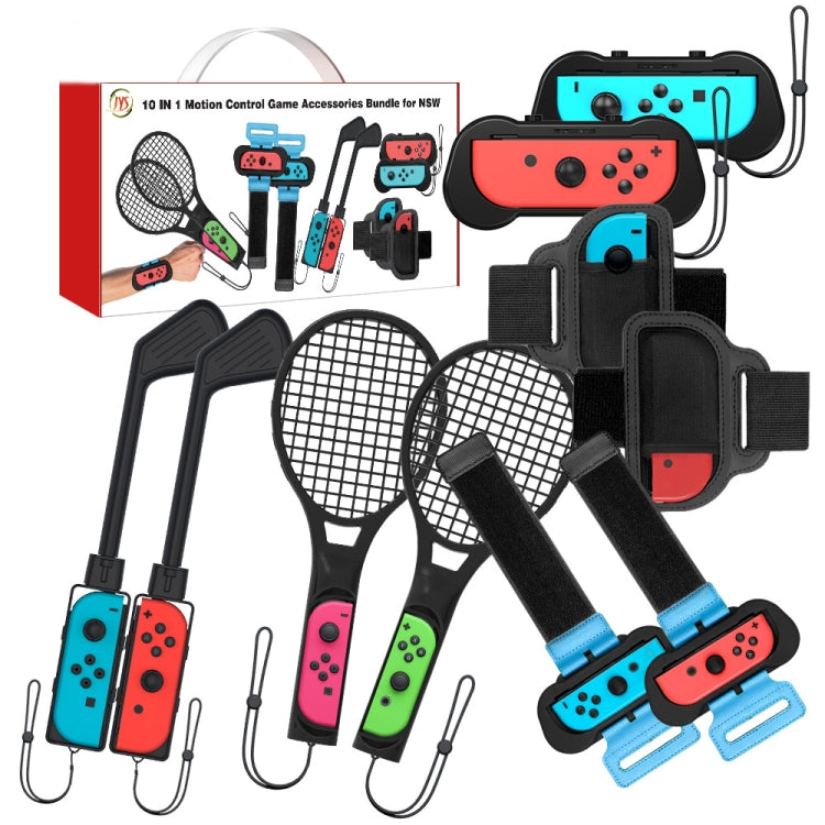 JYS JYS-NS215 Set di accessori sportivi somatosensoriali 10 in 1 per Nintendo Switch, JYS 10 In 1