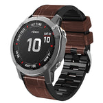 Cinturino in pelle e silicone per Garmin Fenix 7X 6X 5X