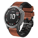 Cinturino in pelle e silicone per Garmin Fenix 7X 6X 5X