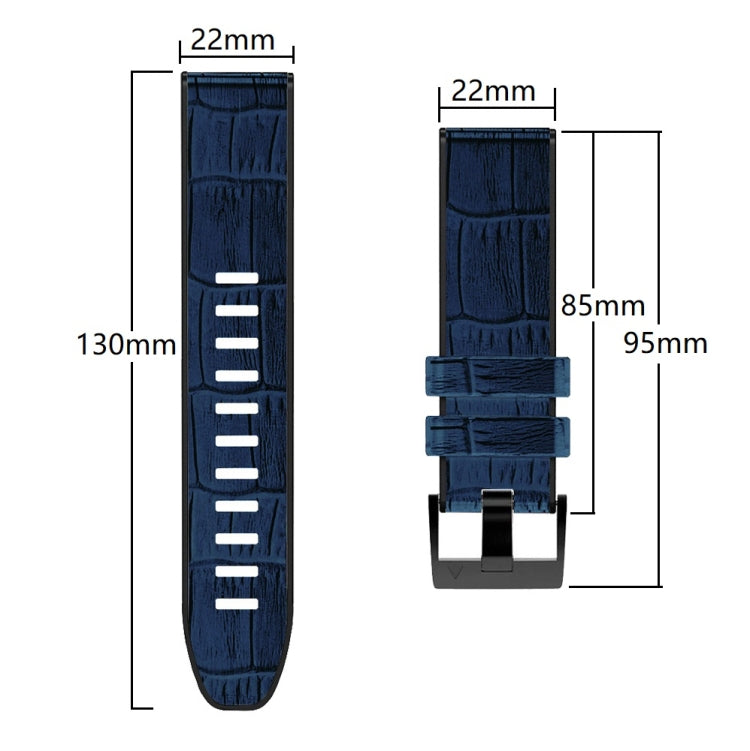 Cinturino in pelle e silicone per Garmin Fenix 7X 6X 5X