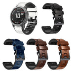 Cinturino in pelle e silicone per Garmin Fenix 7X 6X 5X