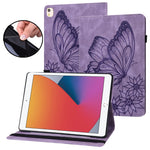 Custodia tablet in pelle con farfalla goffrata per iPad