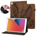 Custodia tablet in pelle con farfalla goffrata per iPad