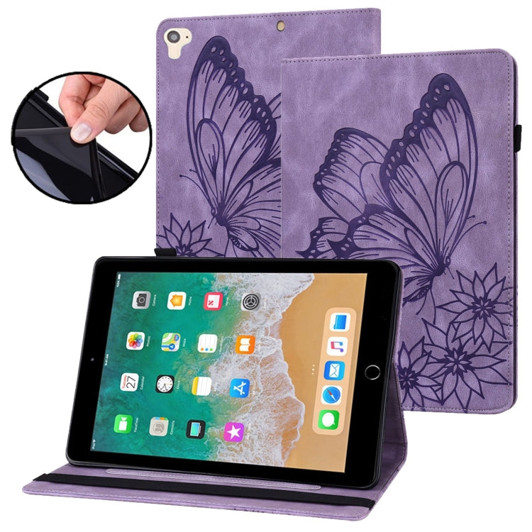 Custodia tablet in pelle con farfalla goffrata per iPad