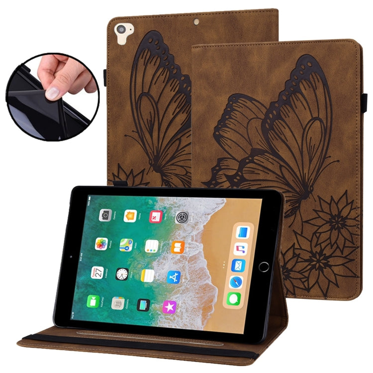 Custodia tablet in pelle con farfalla goffrata per iPad