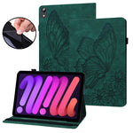 Custodia tablet in pelle con farfalla goffrata per iPad