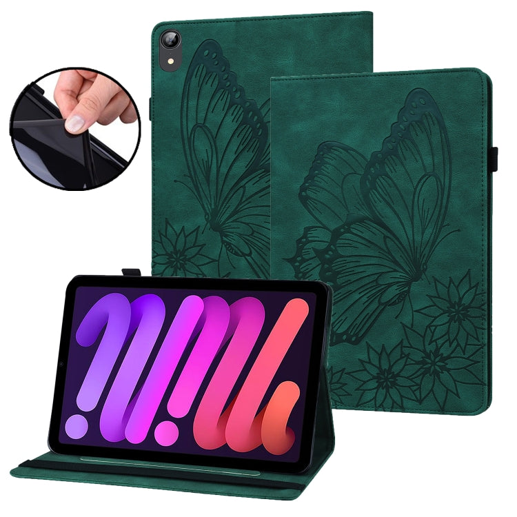 Custodia tablet in pelle con farfalla goffrata per iPad
