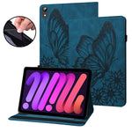 Custodia tablet in pelle con farfalla goffrata per iPad