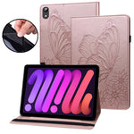 Custodia tablet in pelle con farfalla goffrata per iPad