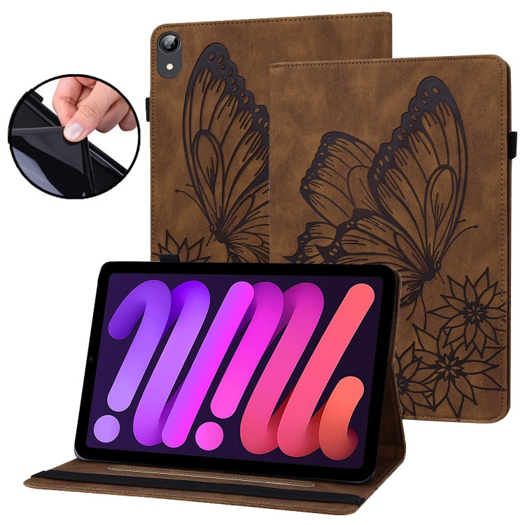 Custodia tablet in pelle con farfalla goffrata per iPad