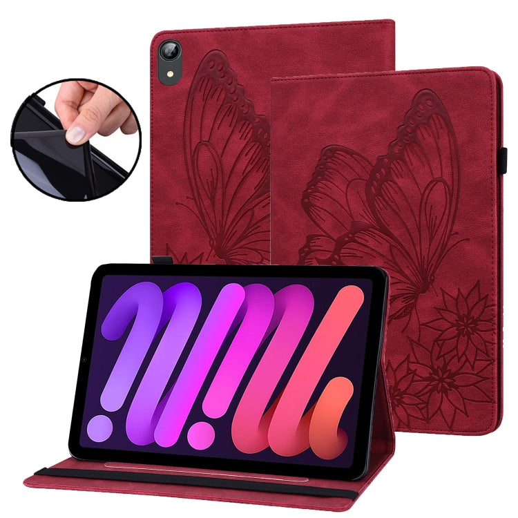 Custodia tablet in pelle con farfalla goffrata per iPad