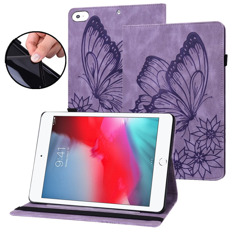 Custodia tablet in pelle con farfalla goffrata per iPad