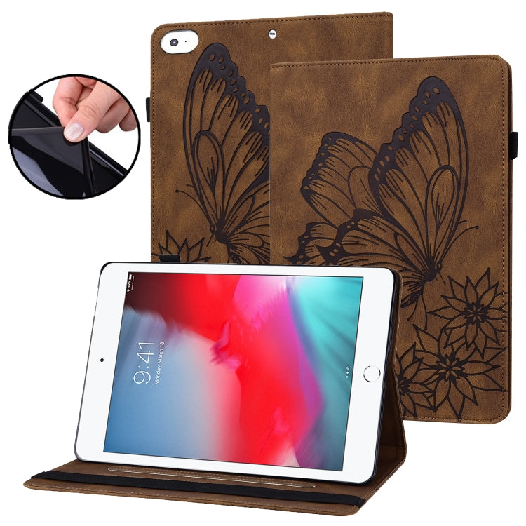 Custodia tablet in pelle con farfalla goffrata per iPad