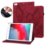 Custodia tablet in pelle con farfalla goffrata per iPad