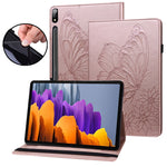 Custodia per tablet in pelle goffrata con farfalla grande, For Samsung Galaxy Tab S7 T870, For Samsung Galaxy Tab S8, For Samsung Galaxy Tab S5e T720/T725, For Samsung Galaxy Tab A 10.1 2016 T580/T585